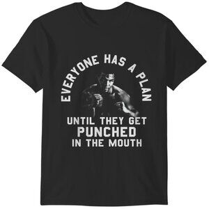 Everyone Has A Plan Until They Get Punched Funny Mike Tyson Graphic T-Shirt Tee